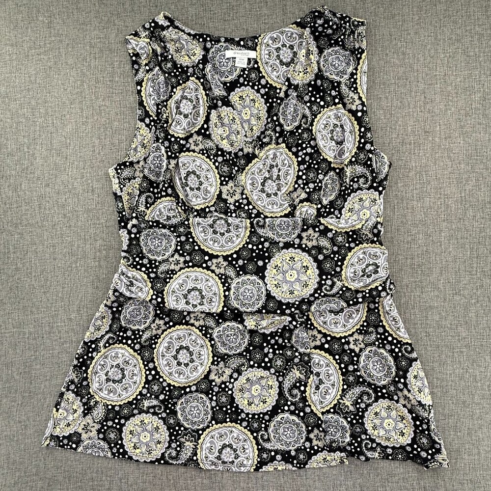 Dressbarn Tunic Top 18W Stretch Sleeveless V-Neck Faux Wrap‎ Blouse